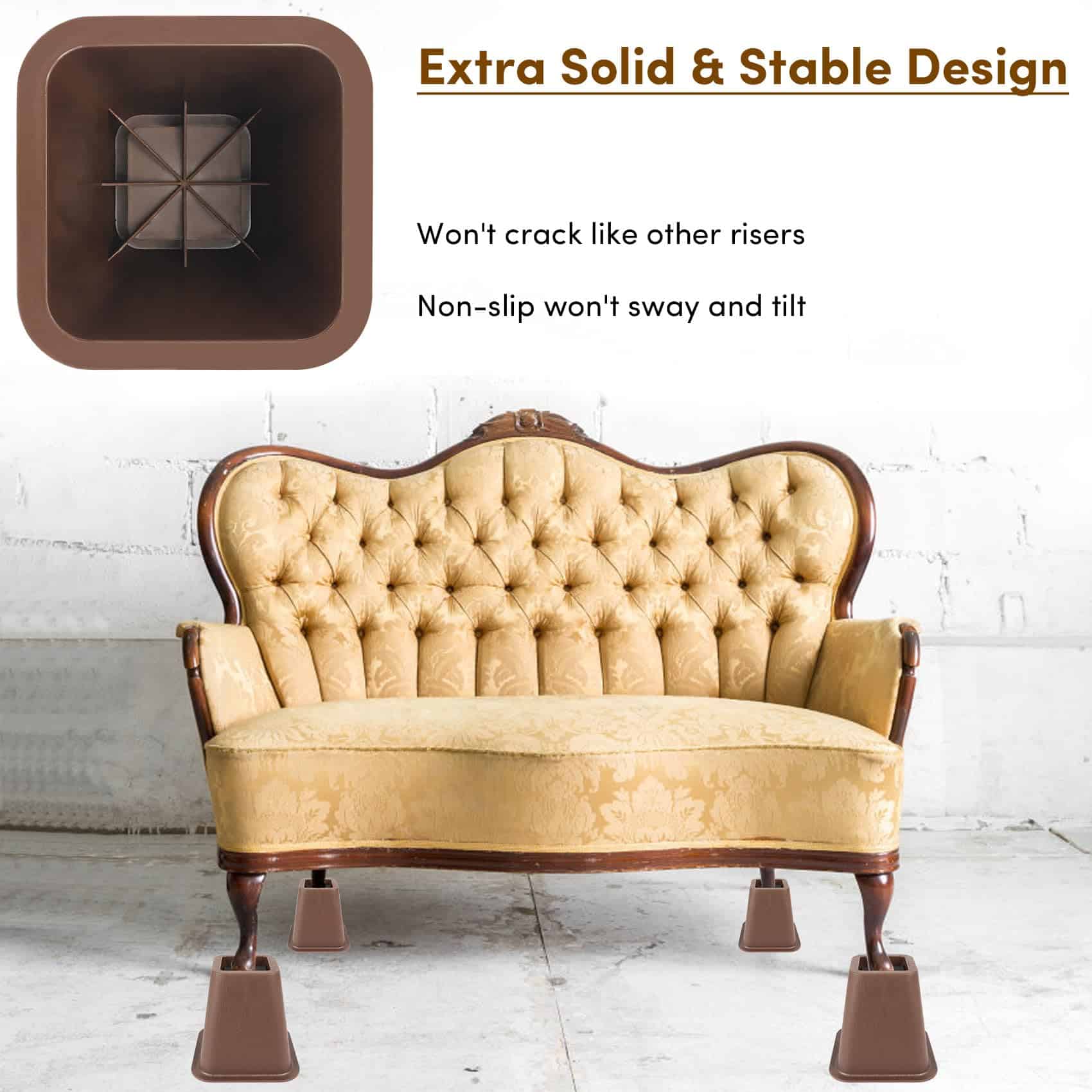 Elevadores para Cama 6 Pulgadas Paquete de 6, Elevadores de - Imagen 6