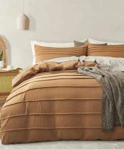 Oli Anderson Funda de Edredón King de Color Calabaza Marrón