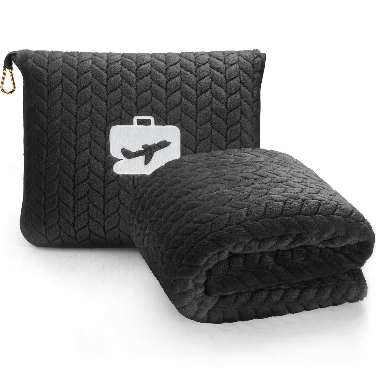 Manta Almohada de Viaje Premium EverSnug - -Negro