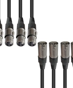Paquete de 4 cables de audio XLR a XLR de 20 pies