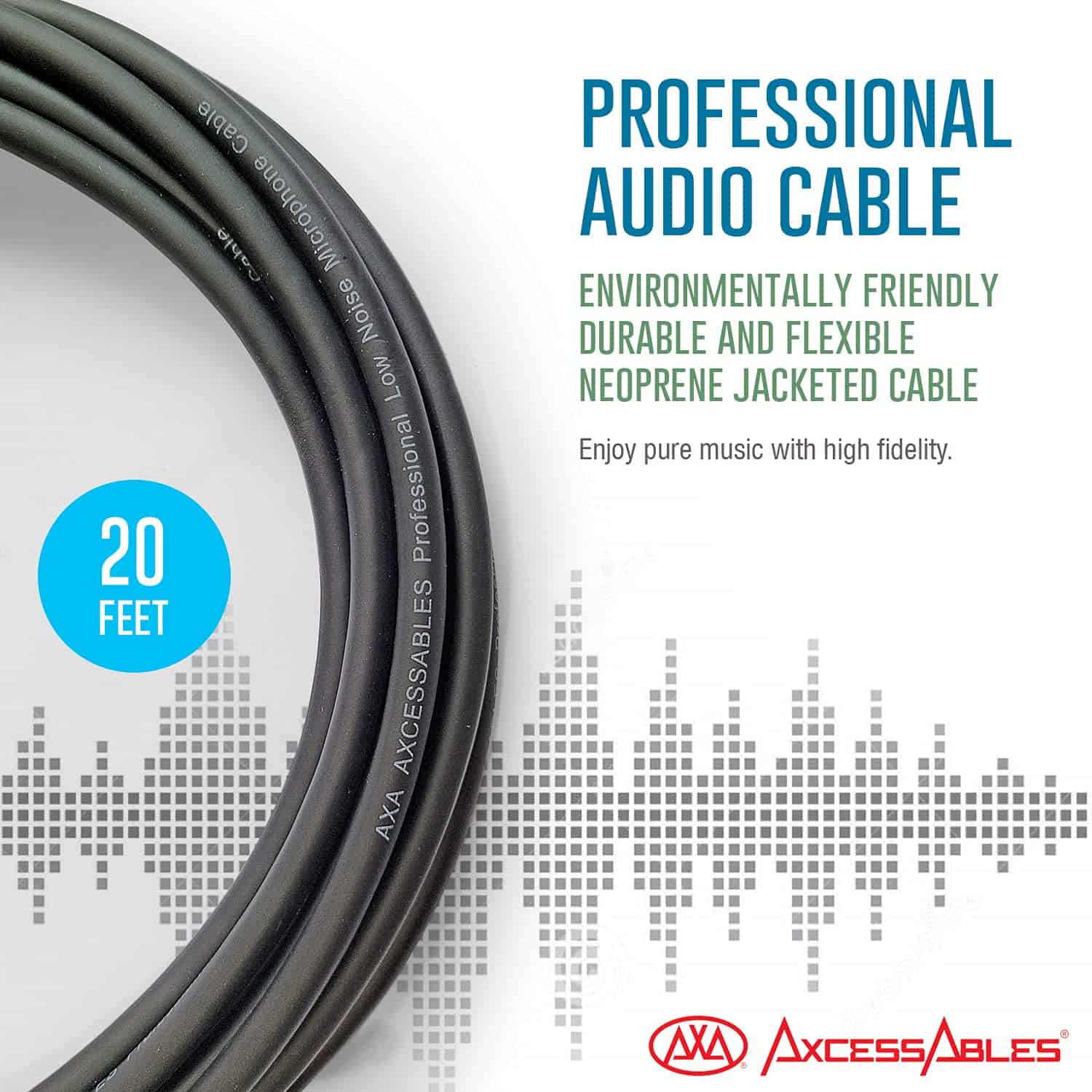 Paquete de 10 cables XLR de 20 pies por AxcessAbles | - Imagen 5