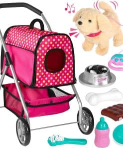 Carriola de Muñeca para Perritos - Juguete de Perrito de