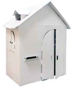 ¡La Aventura te Espera! Casita de Cartón en Blanco para