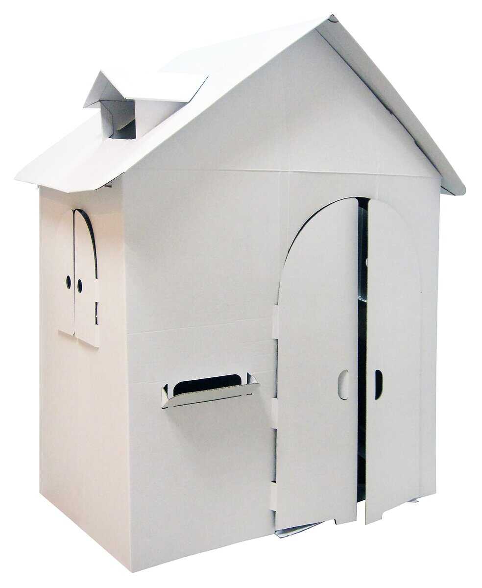 ¡La Aventura te Espera! Casita de Cartón en Blanco para