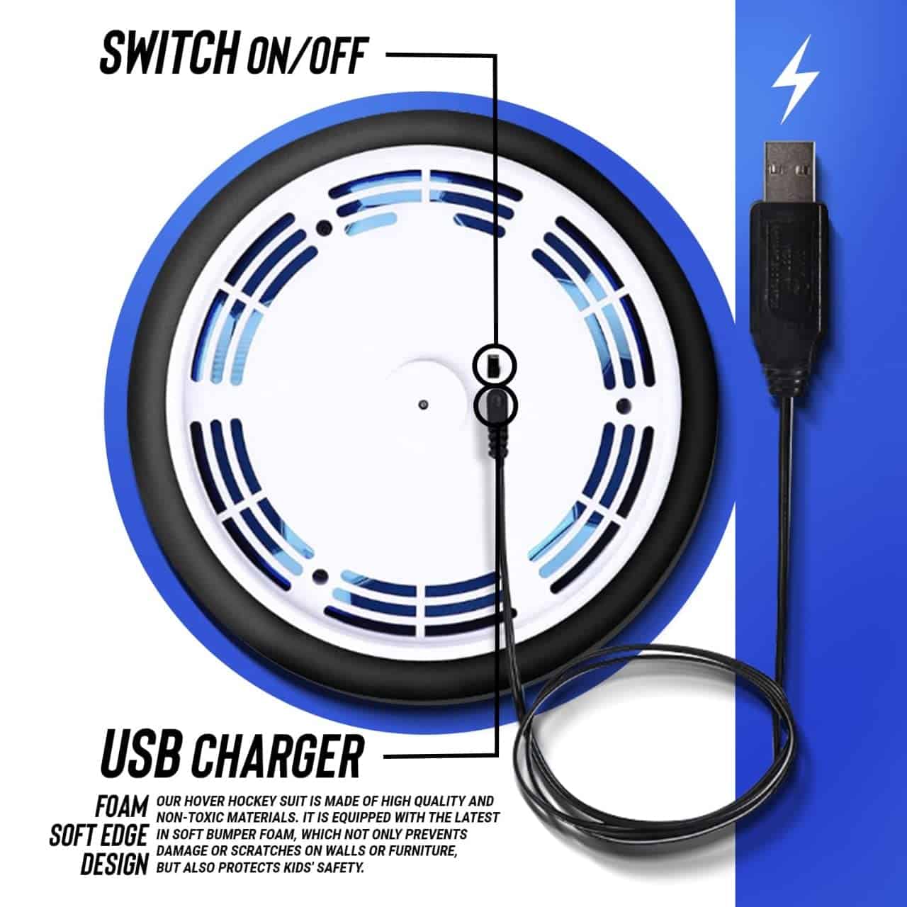 Set de Fútbol Hockey de Aire - Juego de 7 en 1 con Pelota - Imagen 7