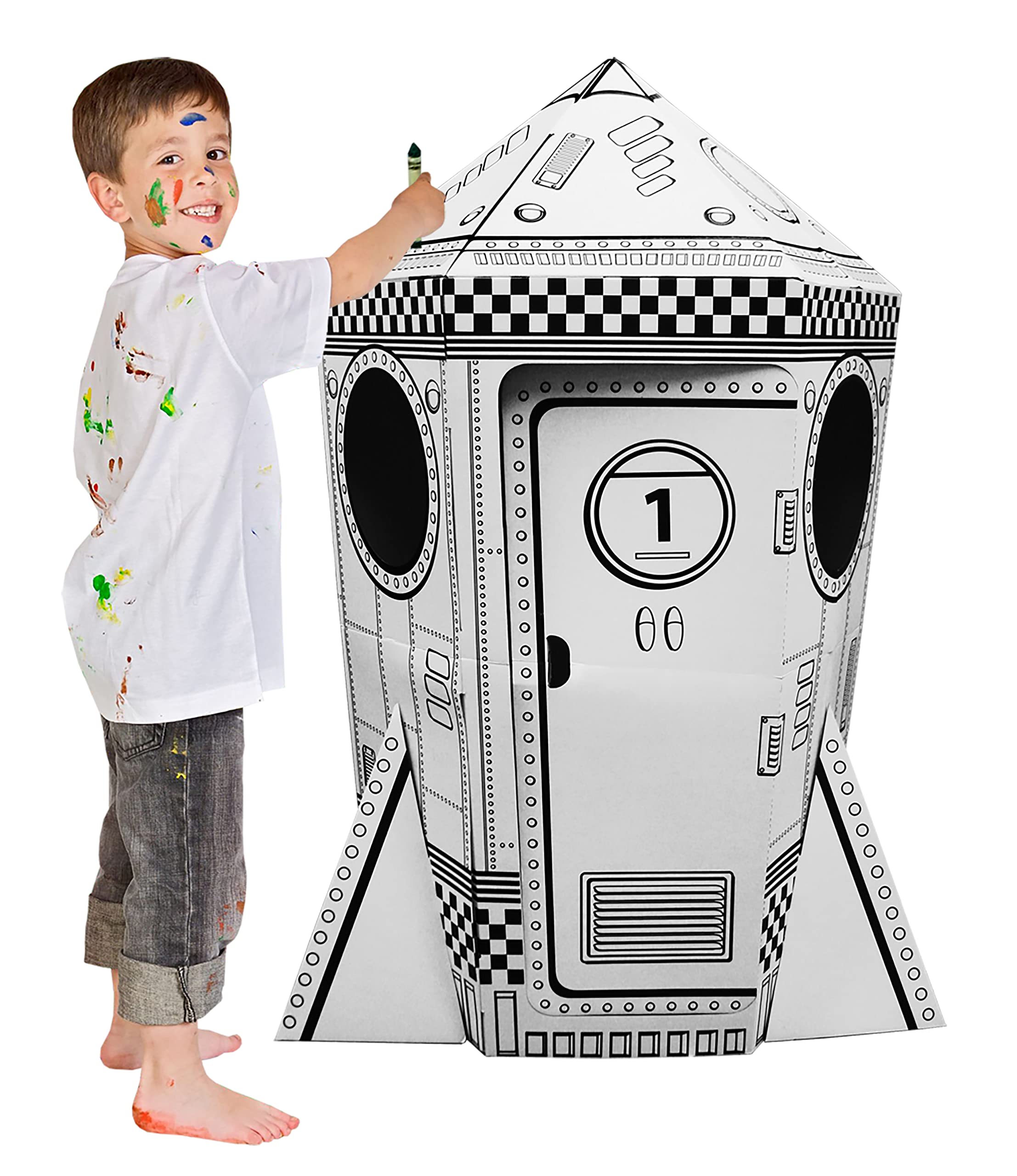 ¡La Aventura te Espera! Cohete de Cartón para Niños - - Imagen 4