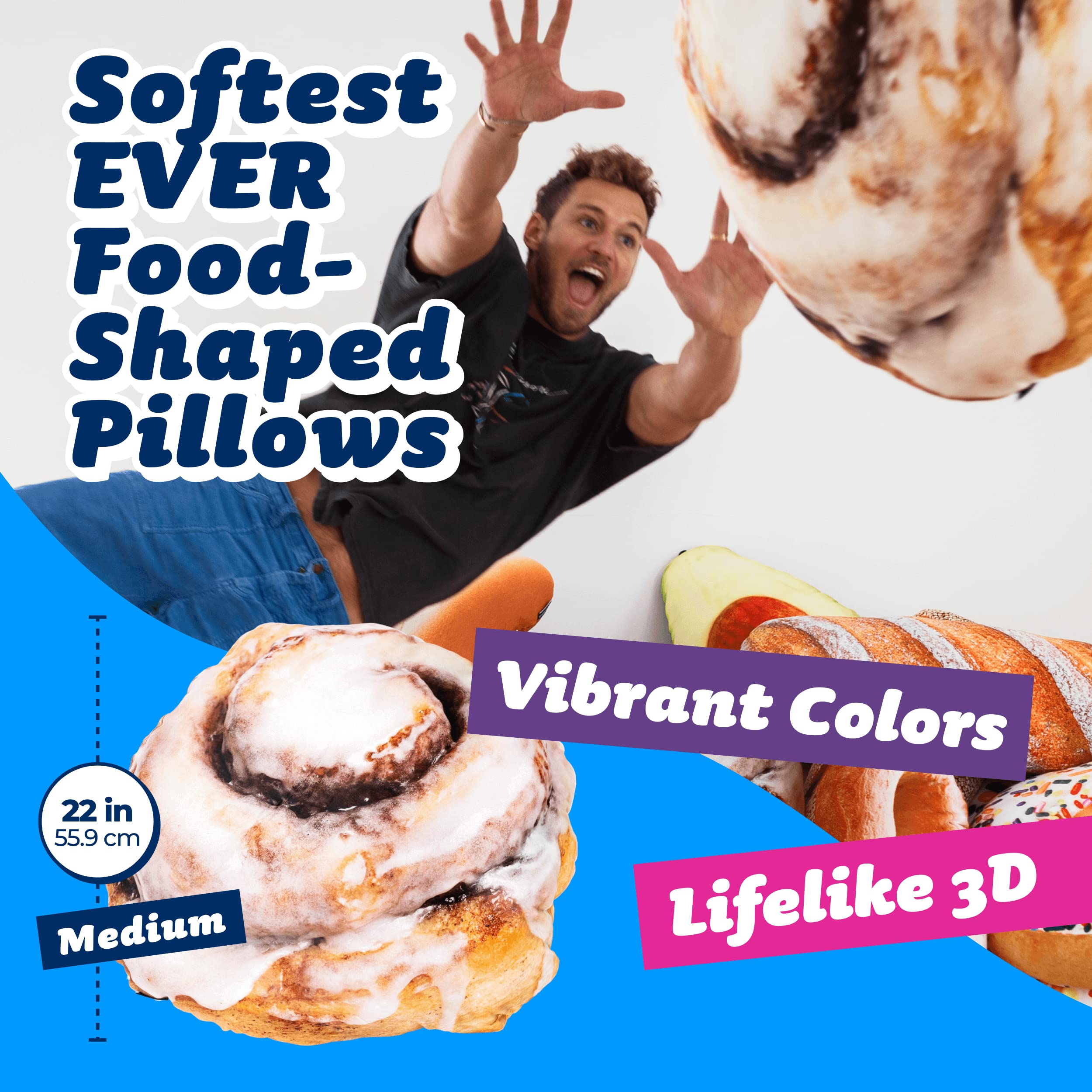 Almohada de Peluche con Forma de Bollo de Canela 3D 22" - - Imagen 3