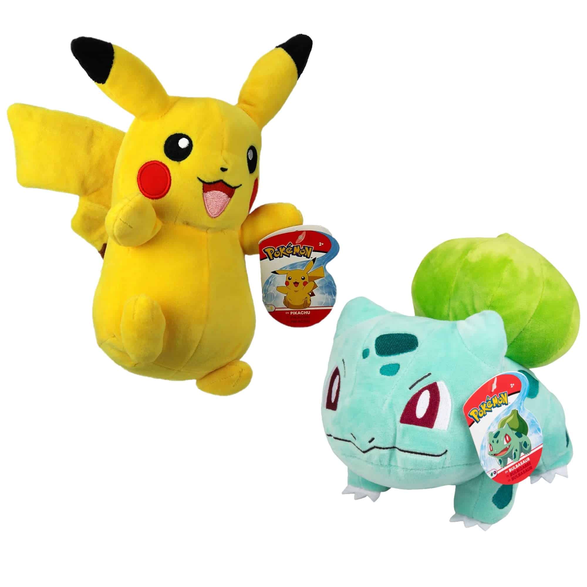 Peluches de Pikachu y Bulbasaur Pok�mon, Paquete de 2 - 8"