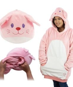 Manta con Capucha de Peluche, Conejito Rosa, Sudadera con