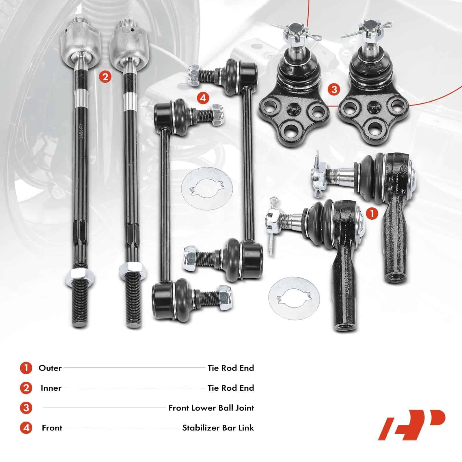Conjunto de 8 piezas A-Premium de Barra Estabilizadora, - Imagen 3