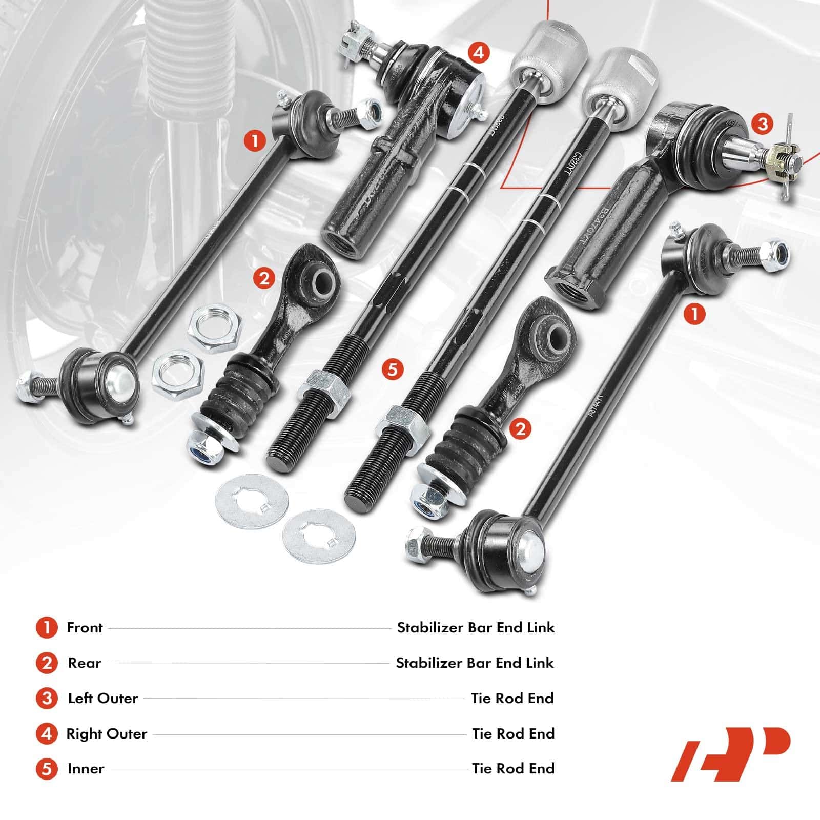 Conjunto A-Premium de 8, Extremo de Barra de Acoplamiento - Imagen 3