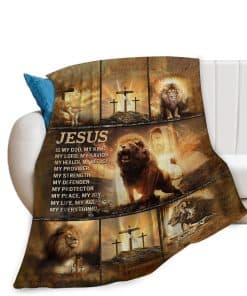 Manta Cristiana para Hombres León Cristo Jesús Fe Religiosa