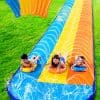 Sloosh 18ft Triple Water Slide y 3 Tablas de Cuerpo,