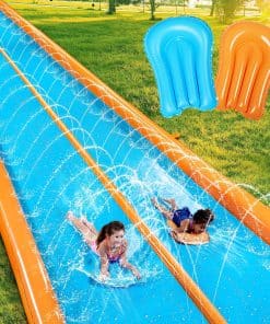 Tobogán acuático doble super Sloosh para adultos y niños,