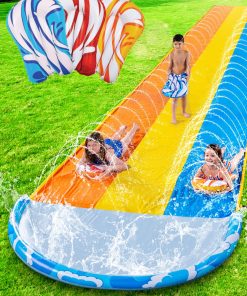 Tobogán Acuático Triple de 22.5 pies y 3 Tablas de Cuerpo,