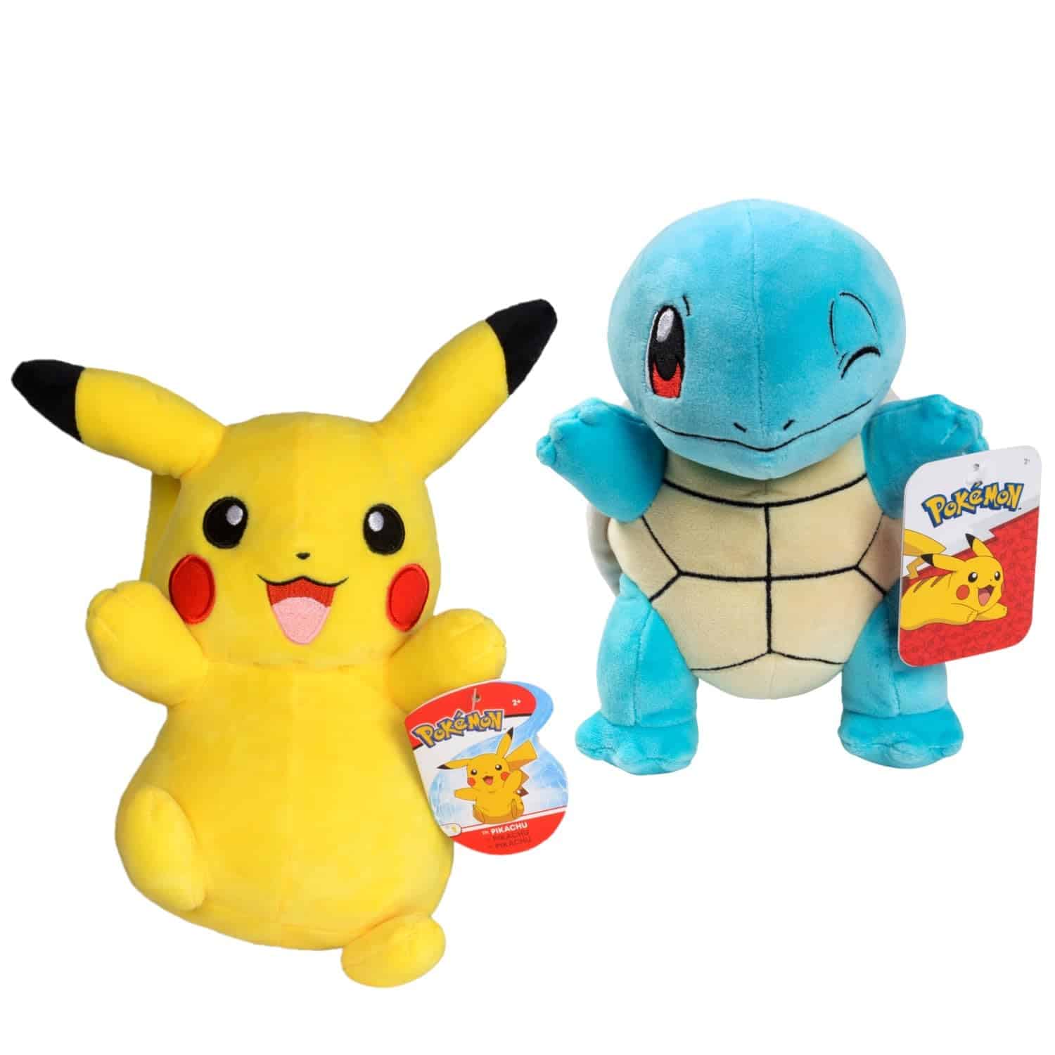 Set de 2 Peluches de Pikachu & Squirtle de Pok�mon, 8" -