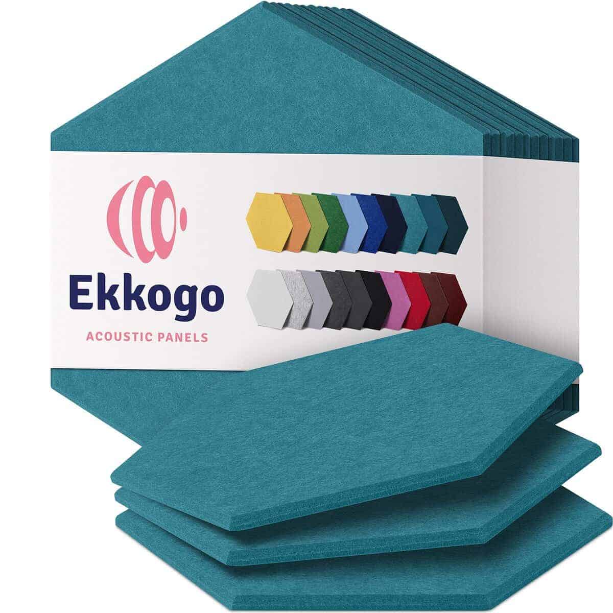 Paneles Acústicos Ekkogo 12-Pack Paneles de Pared -Turquesa