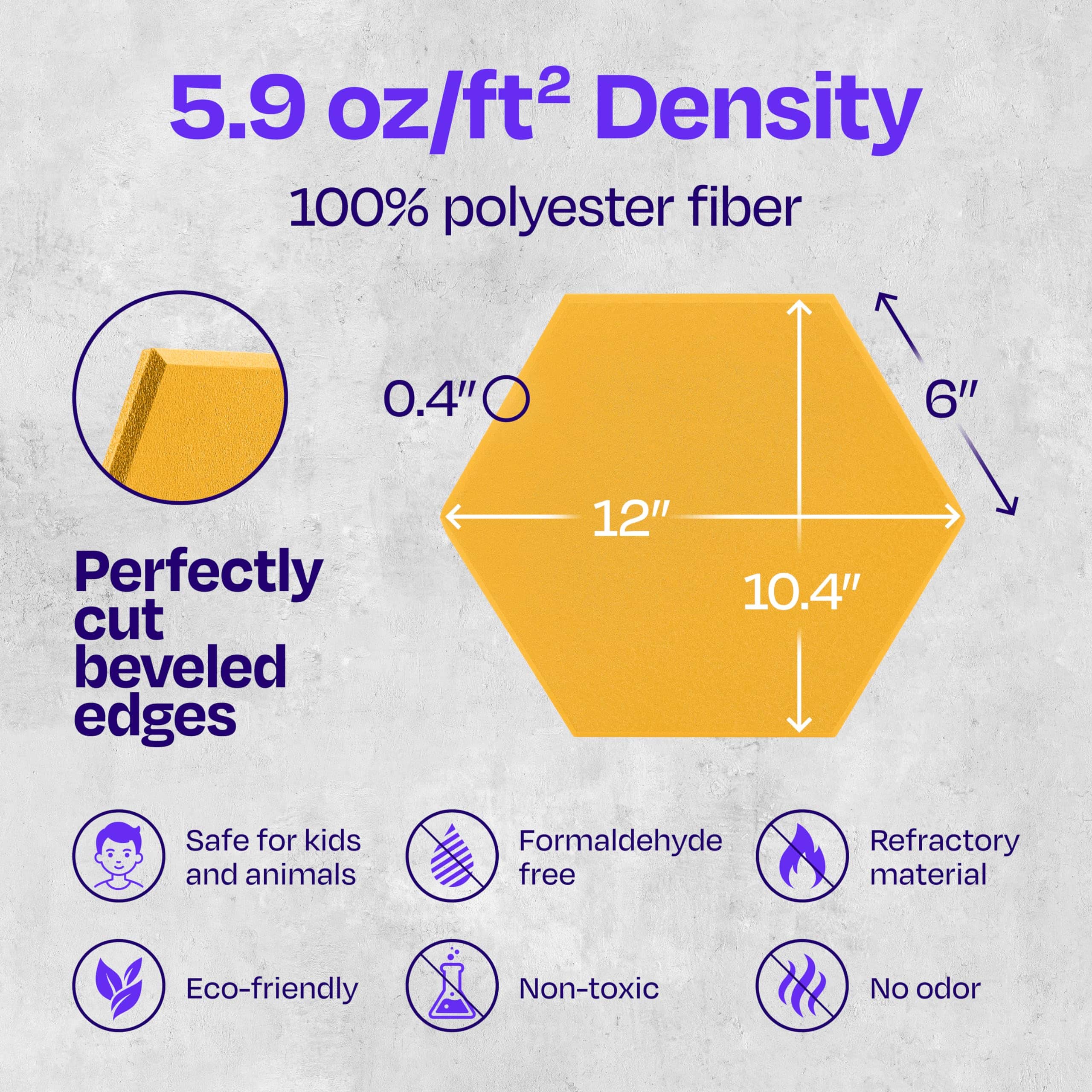 Paneles Acústicos Ekkogo Paquete de 12 Paneles -Amarillo Ata - Imagen 7