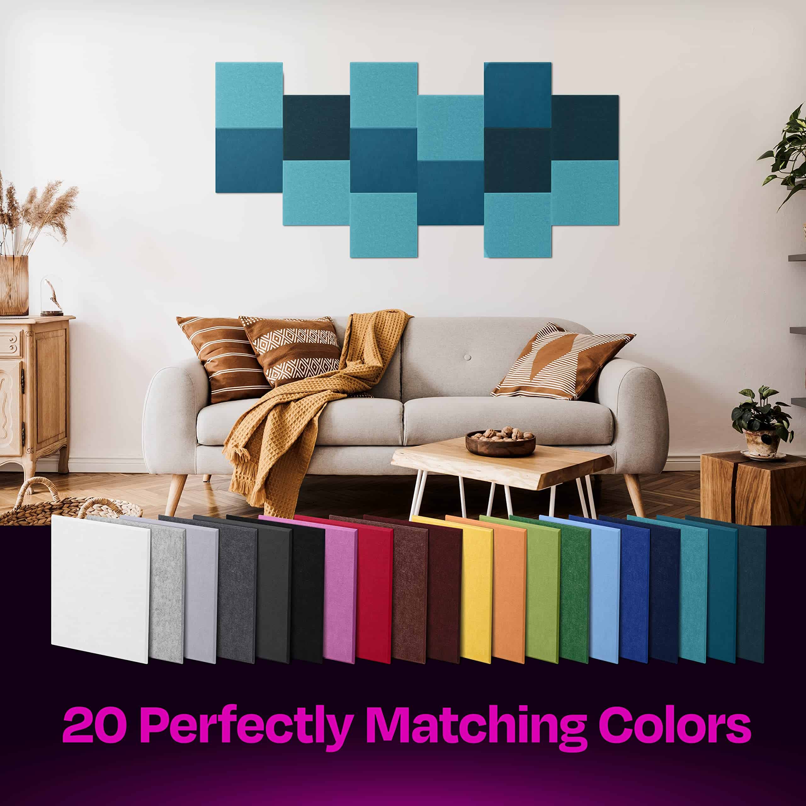 Paneles Acústicos Ekkogo Paquete de 12 -Turquesa Claro - Imagen 6