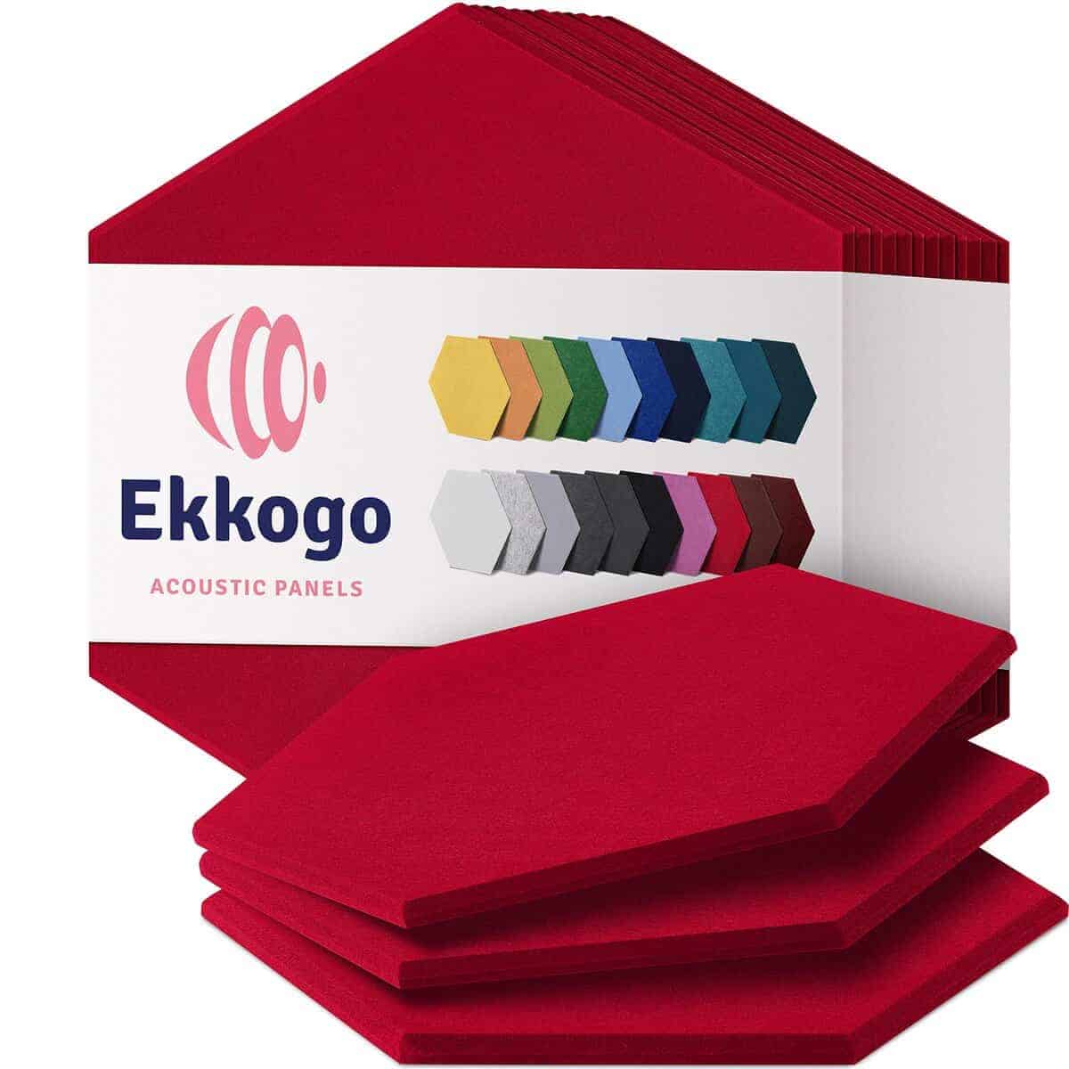 Paneles Acústicos Ekkogo 12-Pack Paneles -Rojo