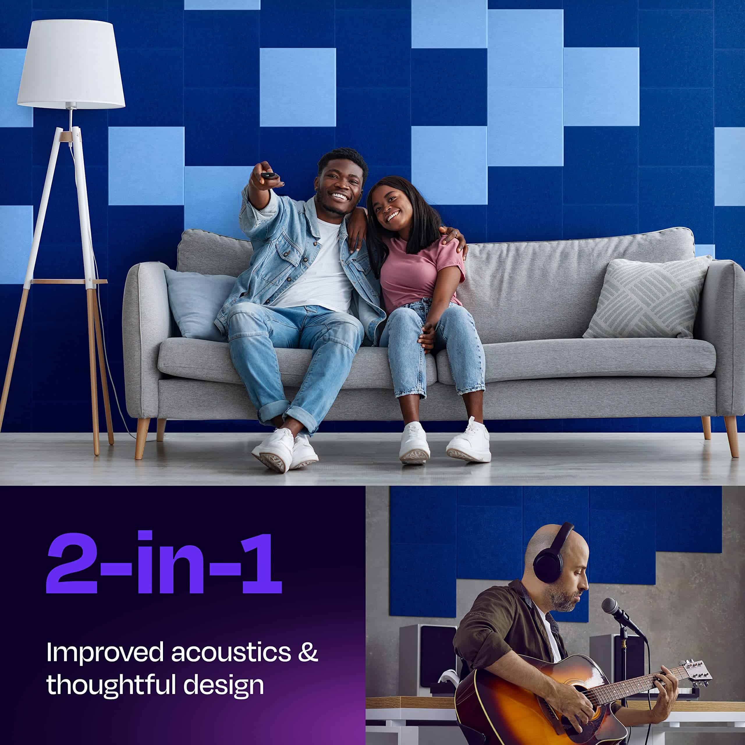 Paneles Acústicos Ekkogo Paquete de 12 Paneles -Azul Almiran - Imagen 3