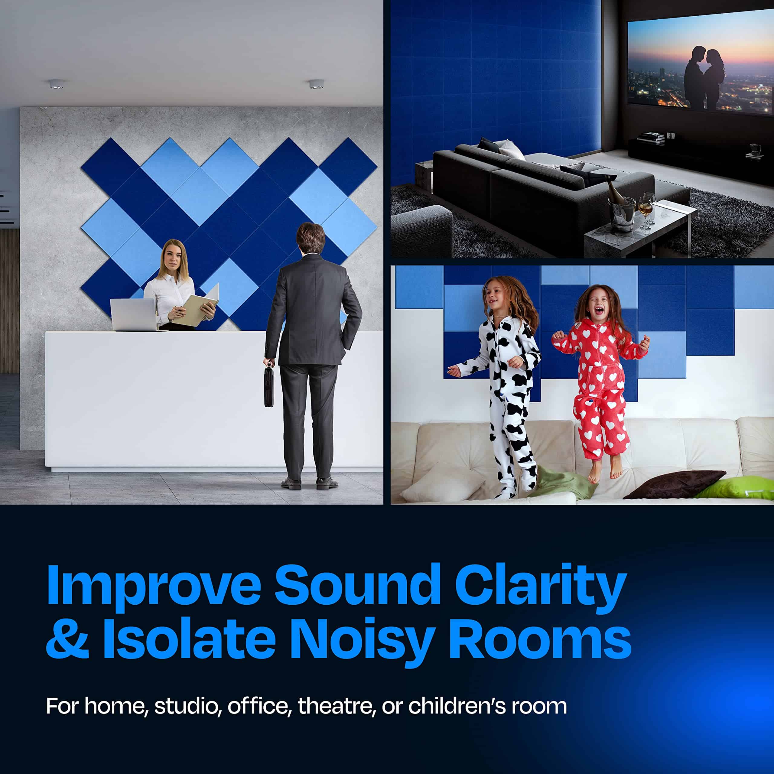 Paneles Acústicos Ekkogo Paquete de 12 Paneles -Azul Almiran - Imagen 5