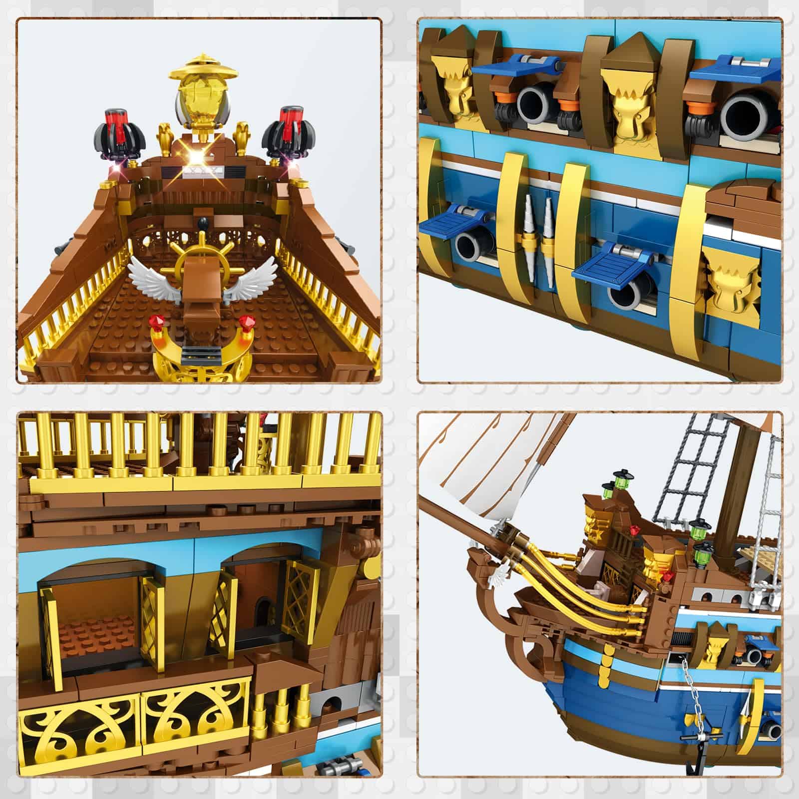 Set de Construcción de Barco Pirata -Dorado - Imagen 5