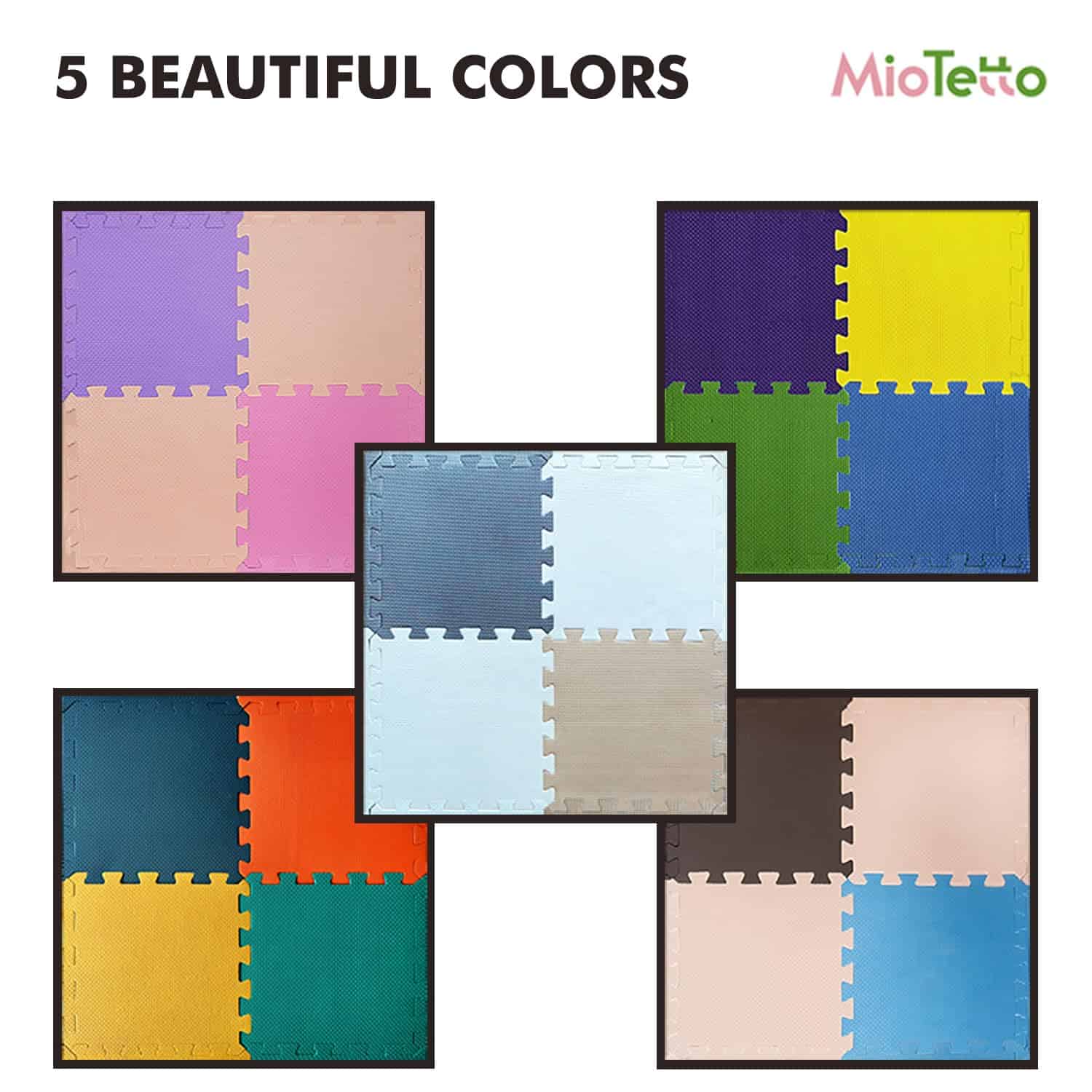 Tapete de juego para bebé MioTetto de 36 piezas, suave y no - Imagen 8