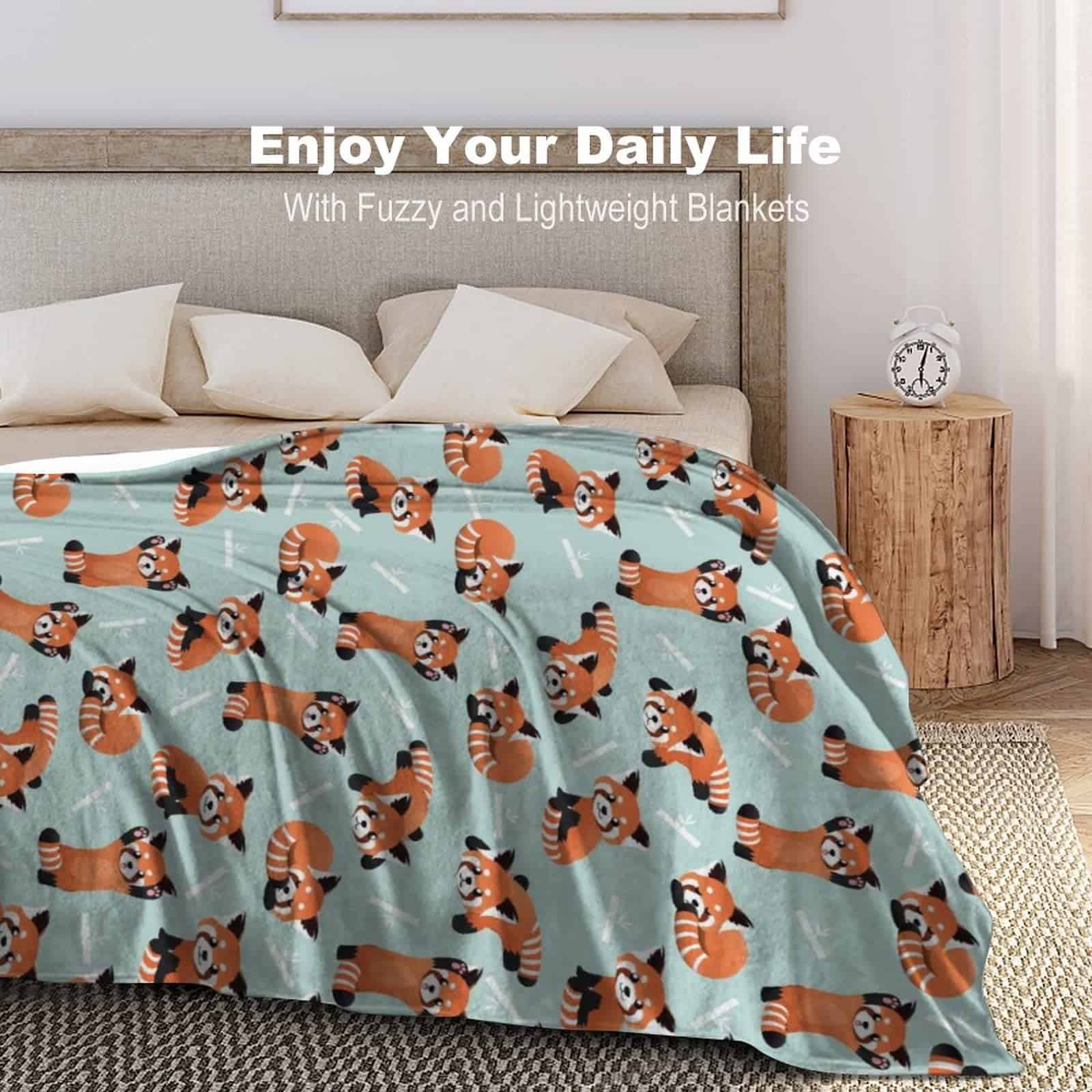 Manta de Panda Rojo Cálida y Acogedora Manta de Tiro de - Imagen 5