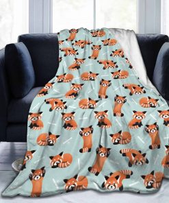 Manta de Panda Rojo Cálida y Acogedora Manta de Tiro de