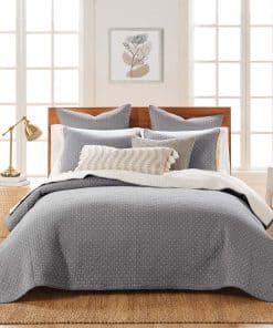 Juego de Edredón Levtex Home - Cruz Stitch Gris con