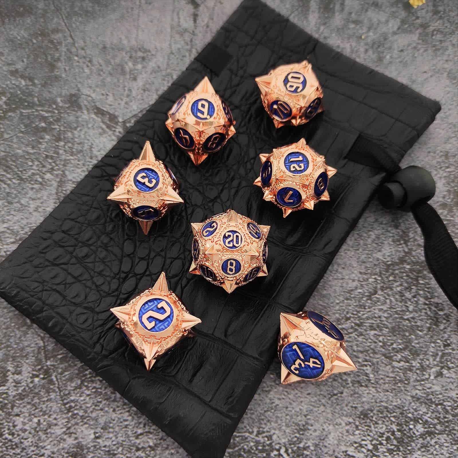 Set de dados metálicos DND AHDKEJG, RPG 7pcs Set de dados - Imagen 7