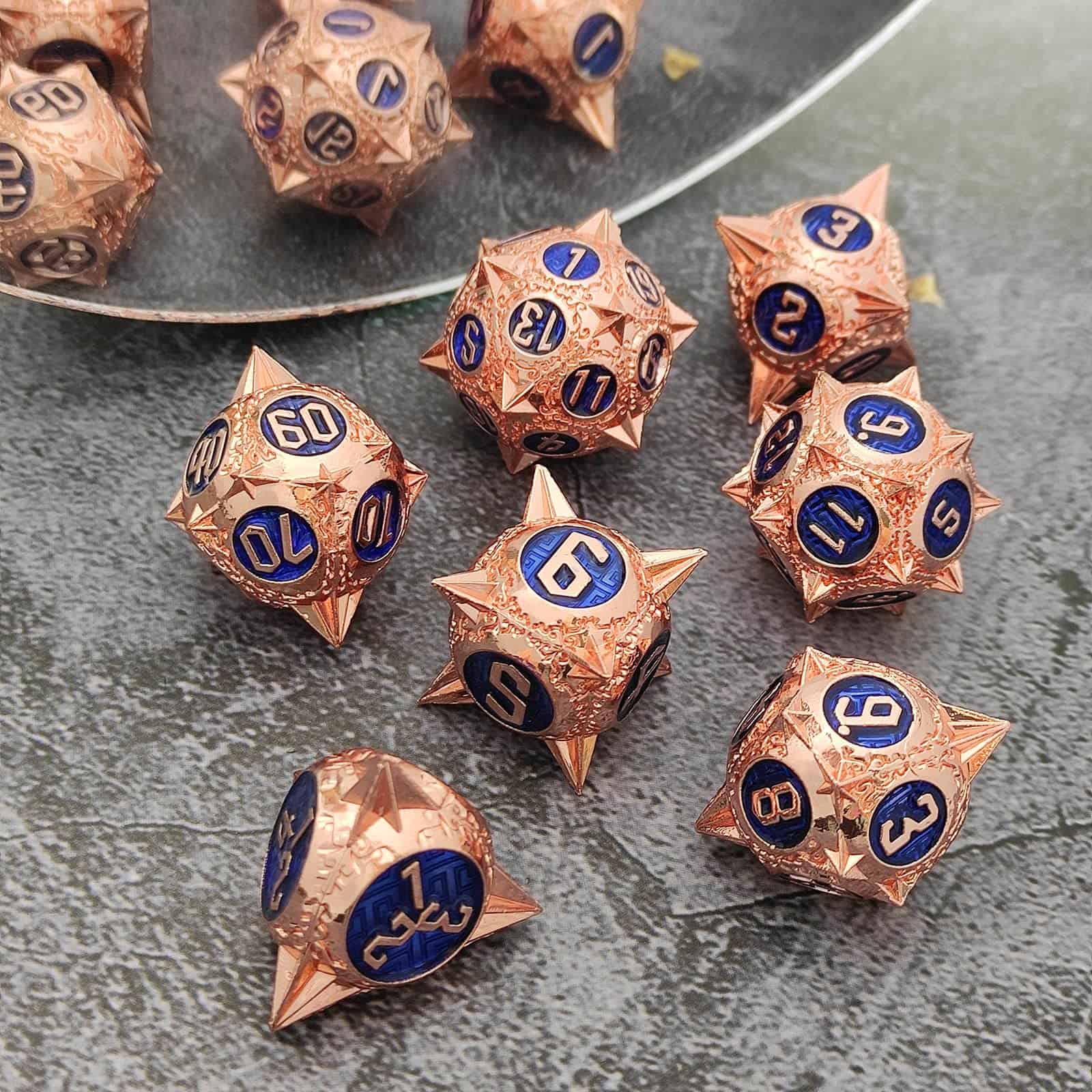 Set de dados metálicos DND AHDKEJG, RPG 7pcs Set de dados - Imagen 6