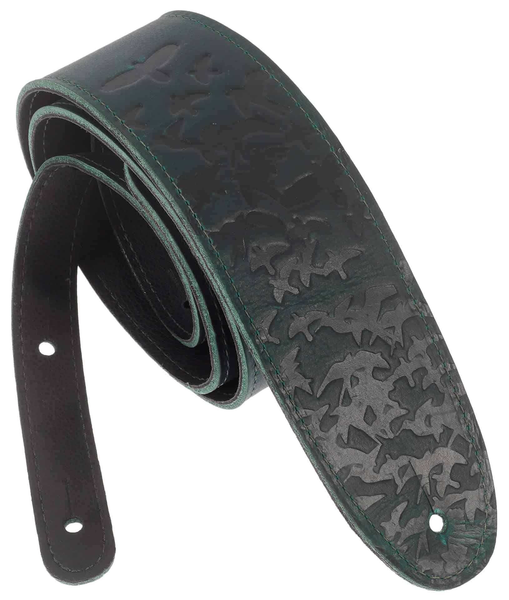 Correa de Guitarra de Cuero PRS Leather Bird Swarm - Verde