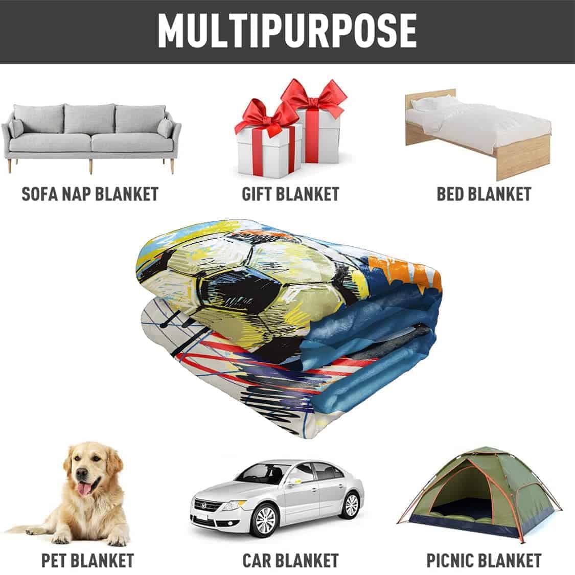 Manta de fútbol acuarela YISUMEI, lanzamiento de arte - Imagen 7