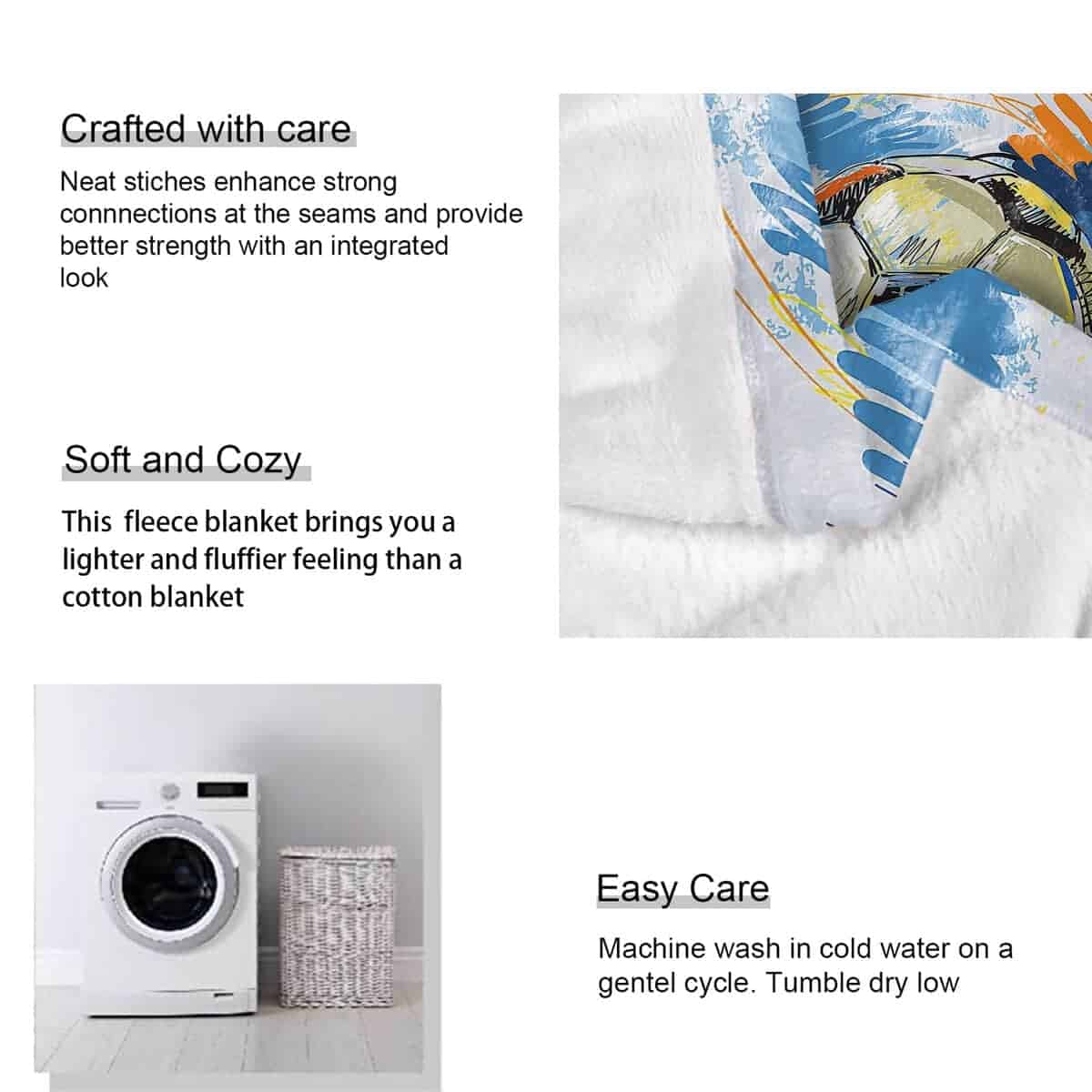 Manta de fútbol acuarela YISUMEI, lanzamiento de arte - Imagen 8