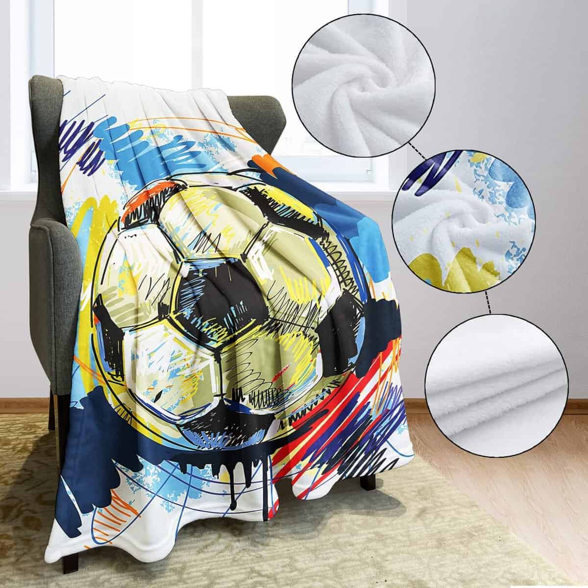 Manta de fútbol acuarela YISUMEI, lanzamiento de arte - Imagen 6