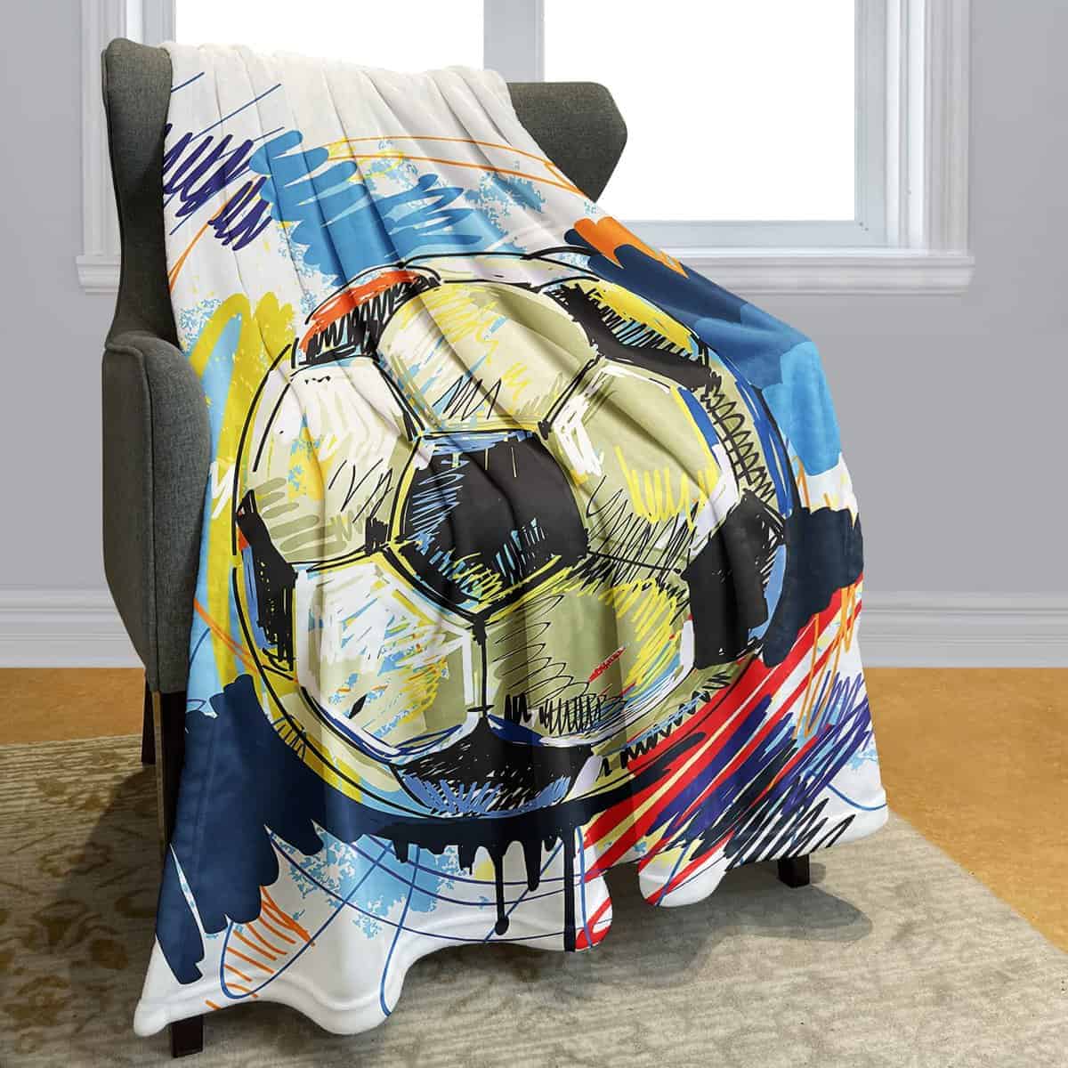 Manta de fútbol acuarela YISUMEI, lanzamiento de arte - Imagen 3