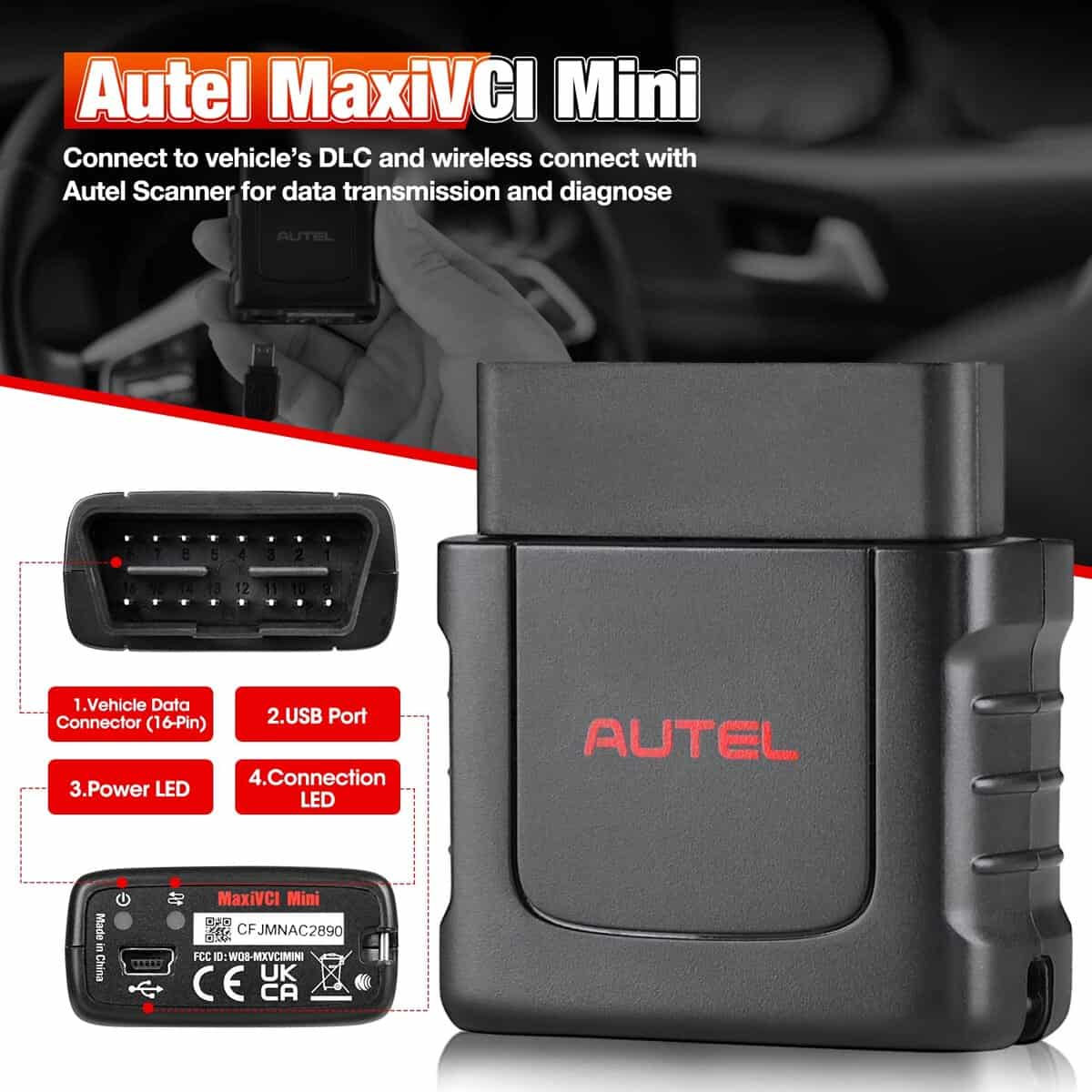 Autel MaxiVCI Mini Bluetooth, Interfaz de diagnóstico VCI - Imagen 7