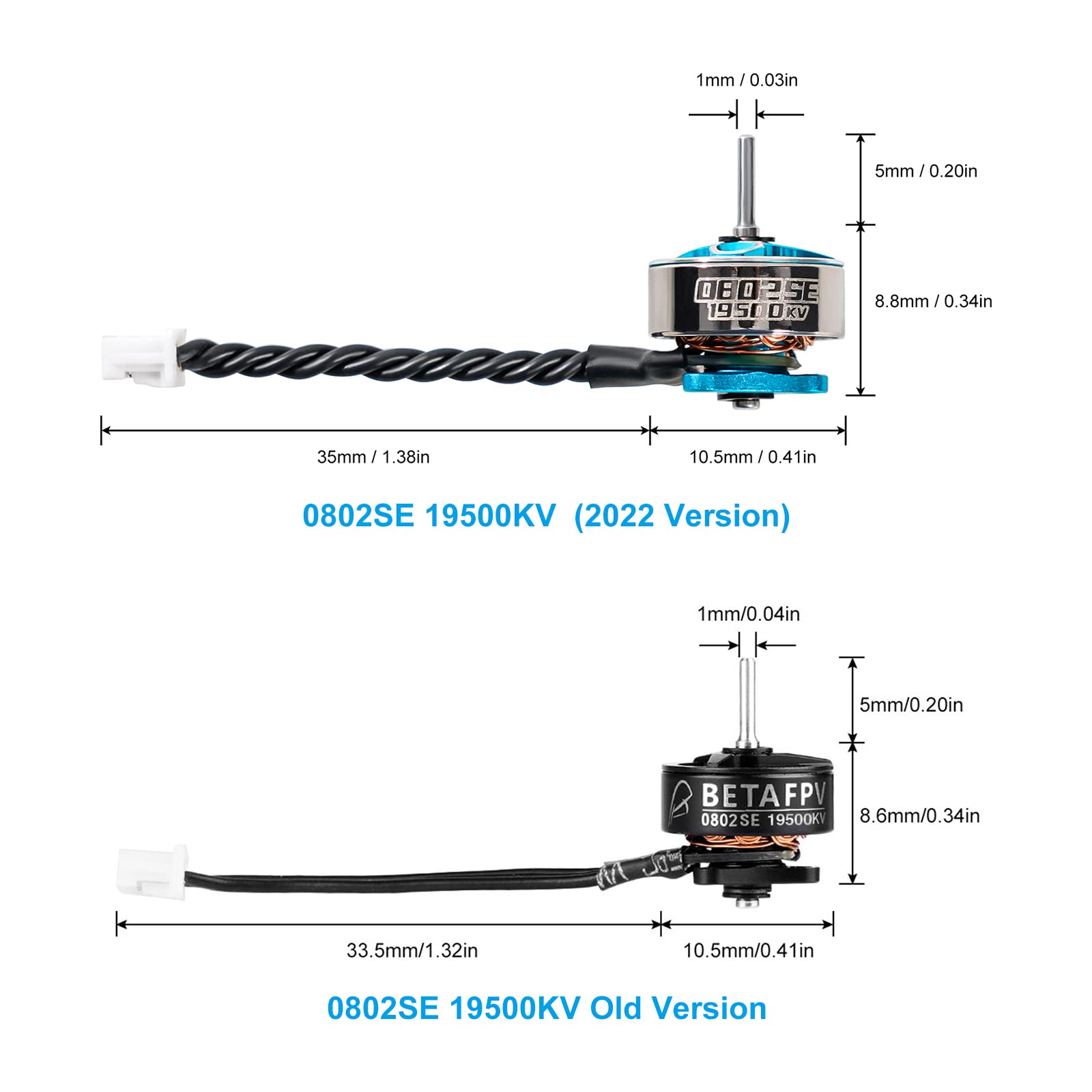 BETAFPV 4pcs 0802SE 19500KV 1S Brushless Motor Peso - Imagen 6
