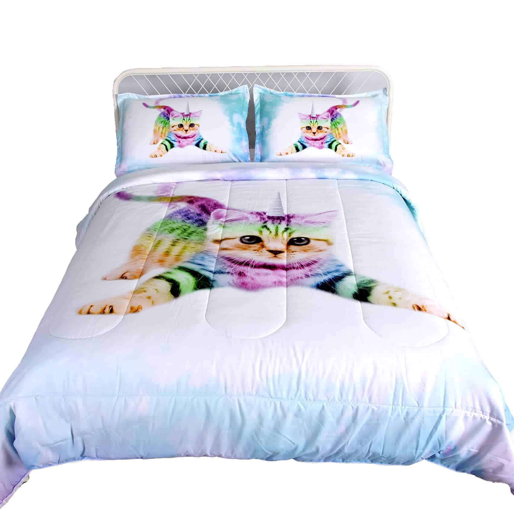 Set de Edredón Galaxy Cats Queen 3D Juego de Ropa de Cama