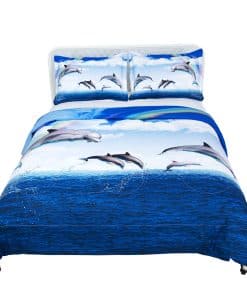 Edredón de Delfines tamaño Queen Juego de Ropa de Cama para