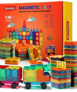 Gemmicc Magnetic Tiles, Deluxe 136 PCS Building Blocks