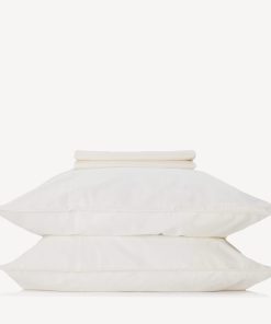 Juego de sábanas de algodón 100% Buffy (Crema, King)