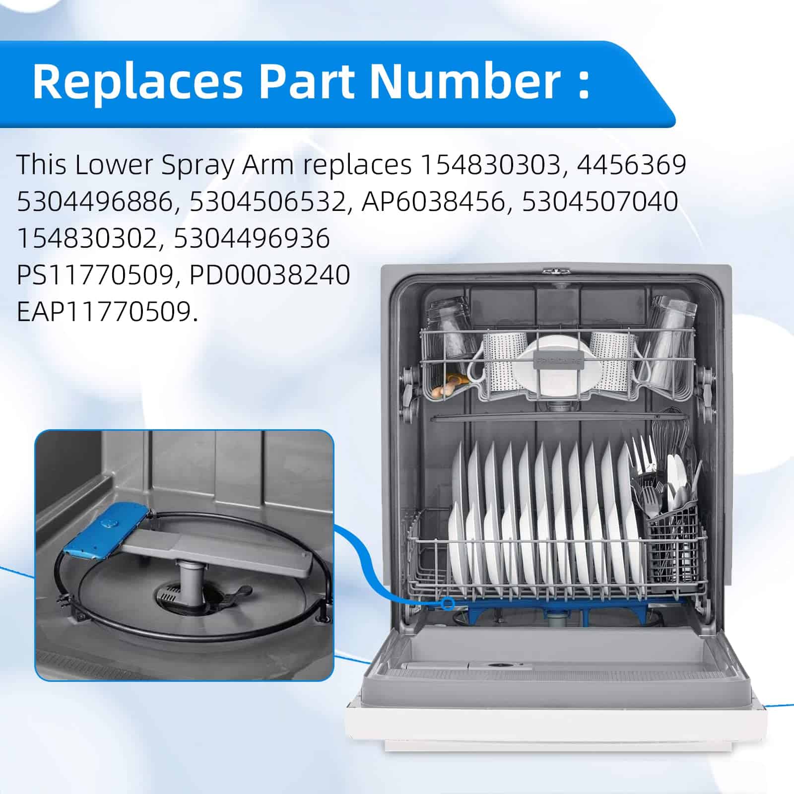 Brazo de rociado inferior para lavavajillas 5304506660, - Imagen 5