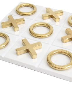 Juego de Tres en Raya de Mármol para -Blanco