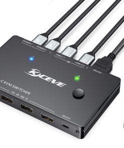USB Type-C KVM Switch 4K@60Hz, 2 Computadoras Comparten 1