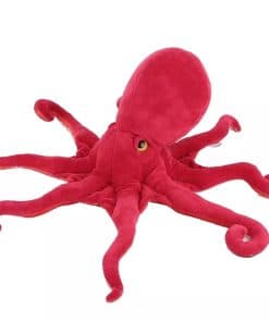 Peluche de pulpo rojo Xshelley, almohada de pez suave,
