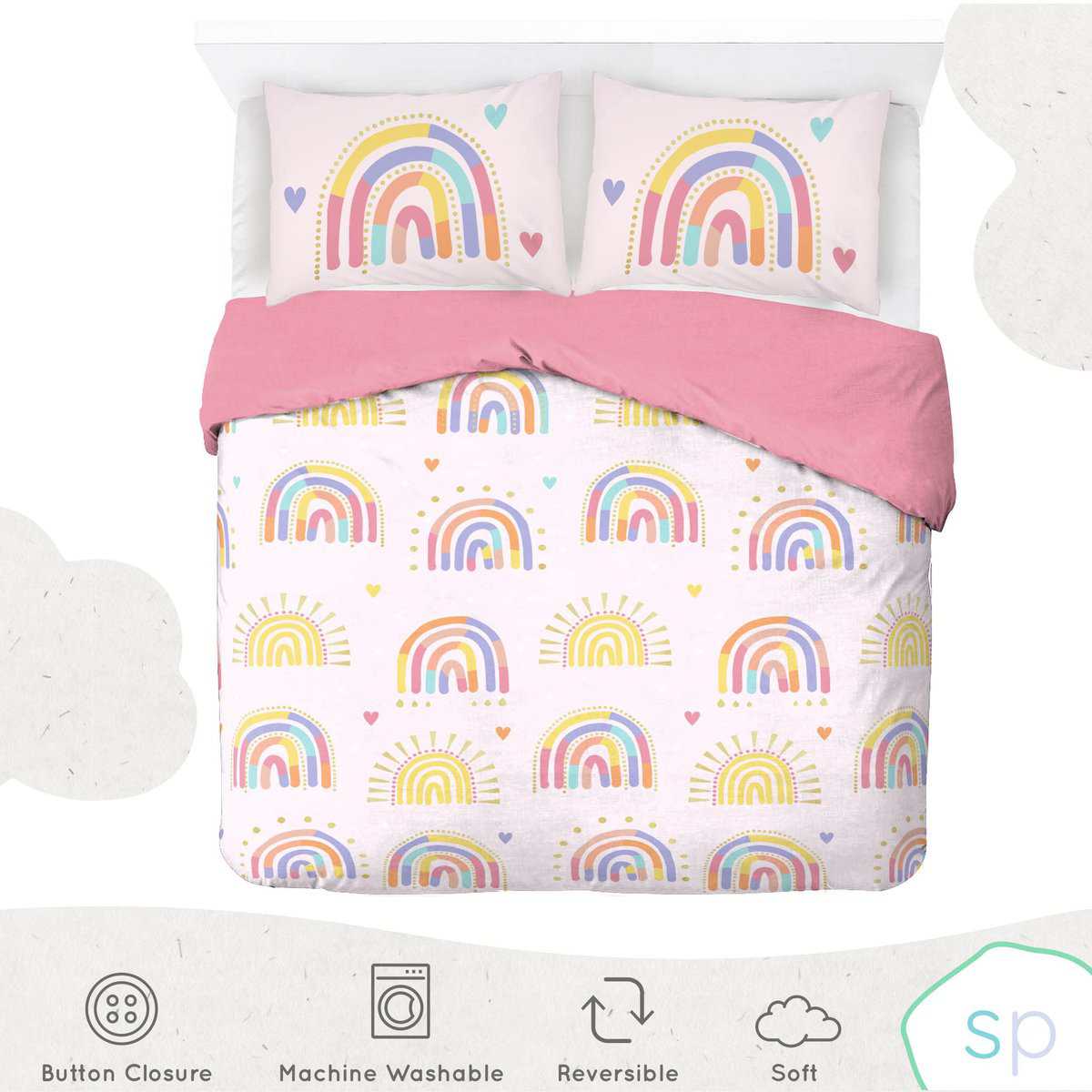 Juego de Funda de Edredón Saturday Park Doodle Rainbow - Imagen 4