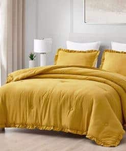 Set de Cobertor Chezmoi Collection Nora Amarillo Mostaza